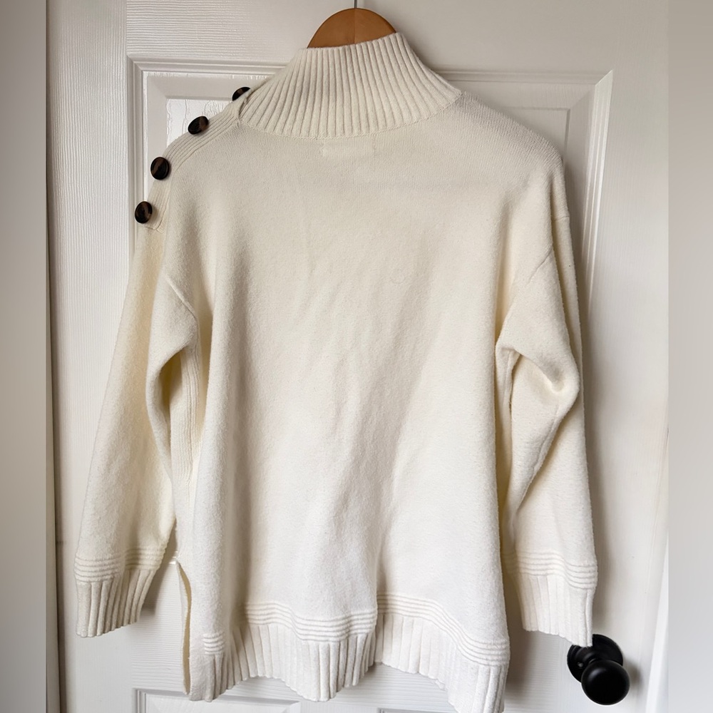 Anthropologie Margarita Cream Turtleneck Sweater medium